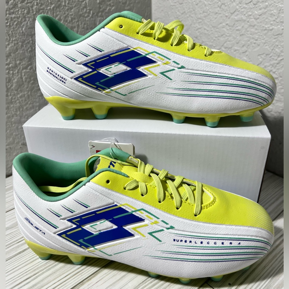 Lotto Solista‎ 700 VIII FG Firm Ground kids Soccer Cleat White yellow size 3